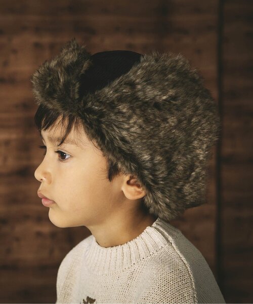 BREEZE（ブリーズ）の「ファーフライトキャップ（キャップ・キッズ・ブラック/ベージュ・54/52/50/56）」の3枚目の写真