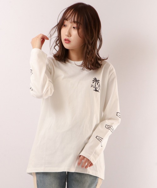 FUNALIVE(ファンアライブ)の「ビーチロゴプリントロングtシャツ(Tシャツ/カットソー・メンズ・ホワイト/ブラック/ベージュ・L/S/M)」の6枚目の写真