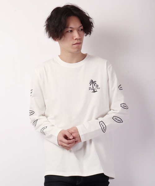 FUNALIVE(ファンアライブ)の「ビーチロゴプリントロングtシャツ(Tシャツ/カットソー・メンズ・ホワイト/ブラック/ベージュ・L/S/M)」の9枚目の写真