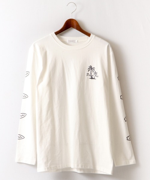 FUNALIVE(ファンアライブ)の「ビーチロゴプリントロングtシャツ(Tシャツ/カットソー・メンズ・ホワイト/ブラック/ベージュ・L/S/M)」の4枚目の写真
