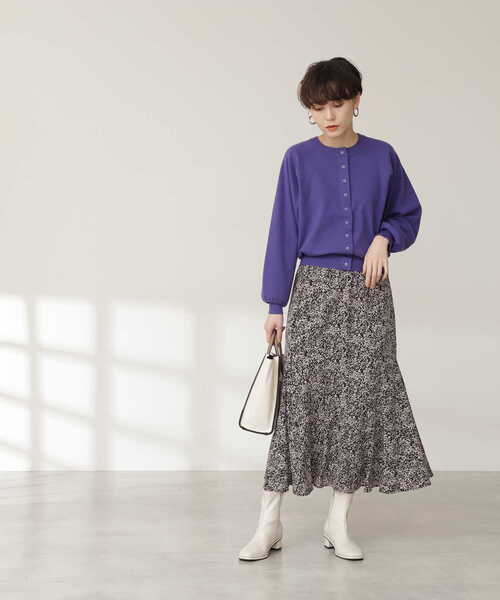 N.(N. Natural Beauty Basic)(エヌエヌナチュラルビューティーベーシック)の「◆バイカラーフラワープリントペプラムスカート(スカート・レディース・ホワイト系その他/ブラック系その他・MEDIUM)」の20枚目の写真