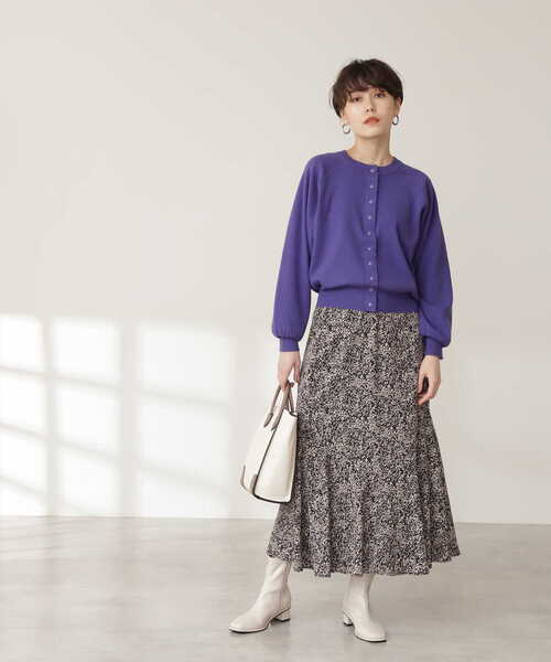 N.(N. Natural Beauty Basic)(エヌエヌナチュラルビューティーベーシック)の「◆バイカラーフラワープリントペプラムスカート(スカート・レディース・ホワイト系その他/ブラック系その他・MEDIUM)」の21枚目の写真