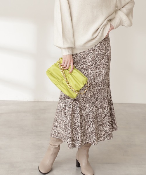 N.(N. Natural Beauty Basic)(エヌエヌナチュラルビューティーベーシック)の「◆バイカラーフラワープリントペプラムスカート(スカート・レディース・ホワイト系その他/ブラック系その他・MEDIUM)」の2枚目の写真