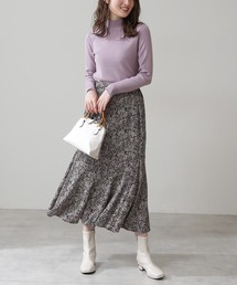 N.（N. Natural Beauty Basic） | ◆バイカラーフラワープリントペプラムスカート(スカート)