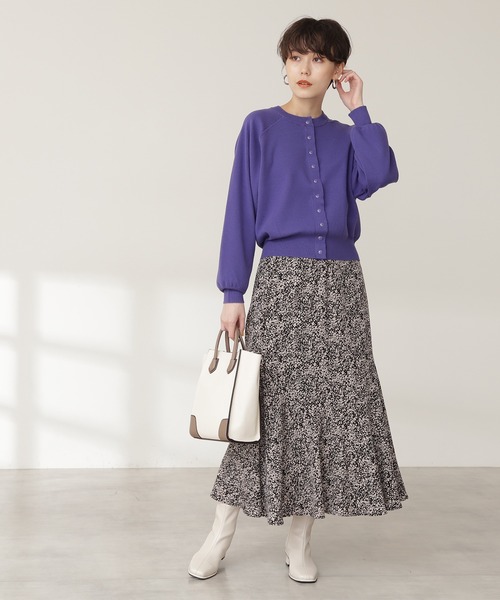 N.(N. Natural Beauty Basic)(エヌエヌナチュラルビューティーベーシック)の「◆バイカラーフラワープリントペプラムスカート(スカート・レディース・ホワイト系その他/ブラック系その他・MEDIUM)」の10枚目の写真