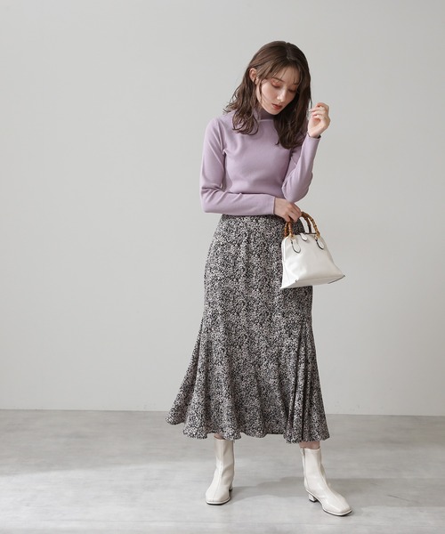 N.(N. Natural Beauty Basic)(エヌエヌナチュラルビューティーベーシック)の「◆バイカラーフラワープリントペプラムスカート(スカート・レディース・ホワイト系その他/ブラック系その他・MEDIUM)」の13枚目の写真