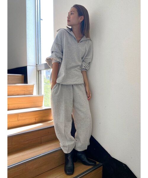 Ungrid（アングリッド）の「【WEB限定】ジップルーズスウェット（スウェット・レディース・ライトグレー/ブラック/ピンク/ライム/オレンジ・FREE）」の7枚目の写真