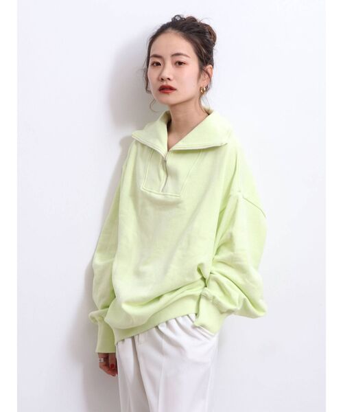 Ungrid（アングリッド）の「【WEB限定】ジップルーズスウェット（スウェット・レディース・ライトグレー/ブラック/ピンク/ライム/オレンジ・FREE）」の8枚目の写真