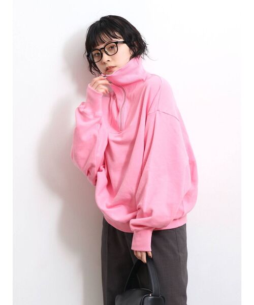 Ungrid（アングリッド）の「【WEB限定】ジップルーズスウェット（スウェット・レディース・ライトグレー/ブラック/ピンク/ライム/オレンジ・FREE）」の12枚目の写真