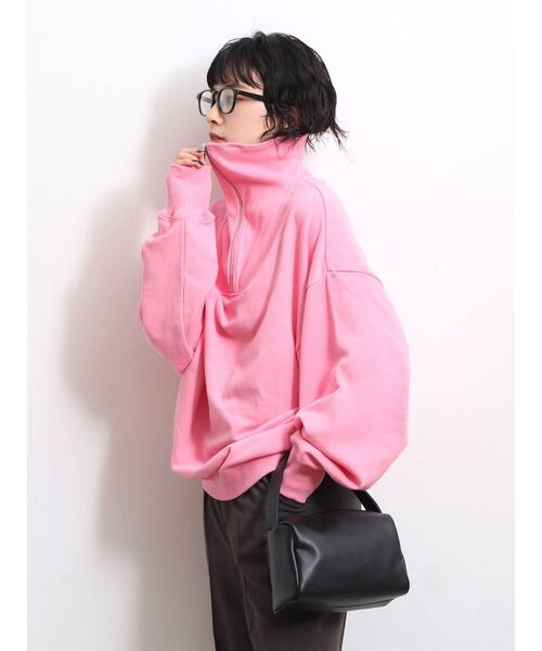 Ungrid（アングリッド）の「【WEB限定】ジップルーズスウェット（スウェット・レディース・ライトグレー/ブラック/ピンク/ライム/オレンジ・FREE）」の13枚目の写真