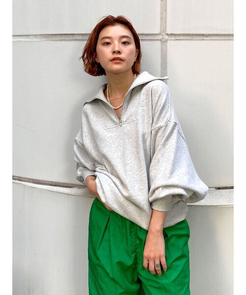 Ungrid（アングリッド）の「【WEB限定】ジップルーズスウェット（スウェット・レディース・ライトグレー/ブラック/ピンク/ライム/オレンジ・FREE）」の18枚目の写真