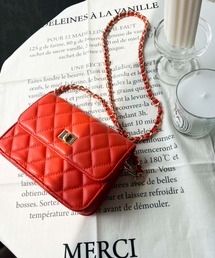 moment+ | 【New Arrival】フェイクレザーダイヤキルティング チェーンショルダーバッグ(ショルダーバッグ)