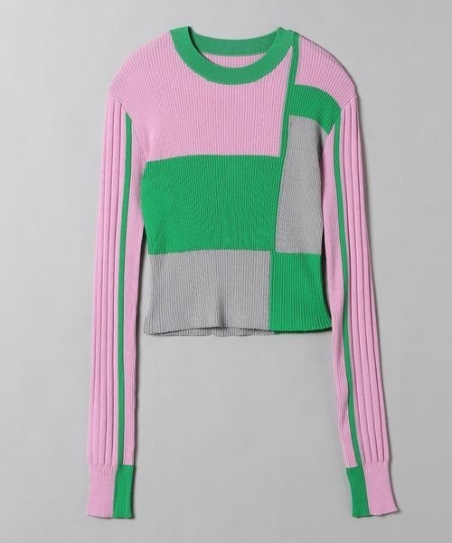 JEANASIS(ジーナシス)の「カラーブロッキングコンパクトプルオーバー/266774(ニット/セーター・レディース・ホワイト系その他/ピンク系その他/オレンジ系その他・FREE)」の3枚目の写真