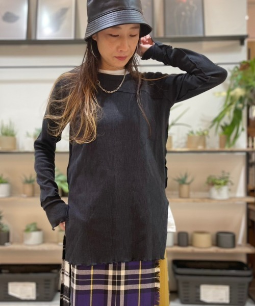 DROIT BELLO（ドロイトベロ）の「DROIT BELLO (ドロイトベロ) メロー切り替えカットソープルオーバー（Tシャツ/カットソー・レディース・ブラック/オフホワイト・FREE）」の19枚目の写真