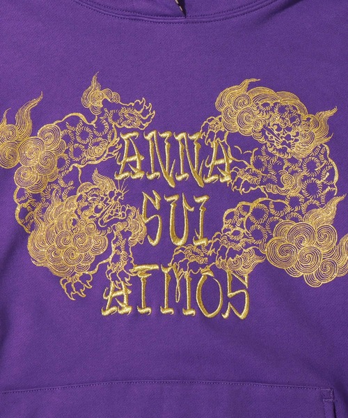ANNA SUI ATMOS アナスイ アトモス パーカー 未使用タグ付き L ANNA SUI（アナスイ）の「ANNA SUI x ATMOS ロゴ刺繍フーディー