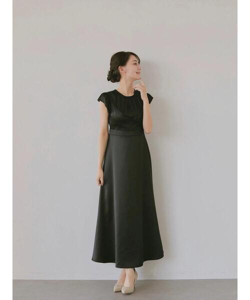 HALUHIROINE（ハルヒロイン）の「カシュクールレイヤー風ワンピース（ドレス・レディース・グレイッシュベージュ/ブラック・FREE）」の13枚目の写真