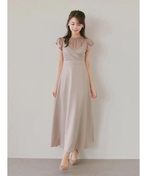 HALUHIROINE（ハルヒロイン）の「カシュクールレイヤー風ワンピース（ドレス・レディース・グレイッシュベージュ/ブラック・FREE）」の6枚目の写真