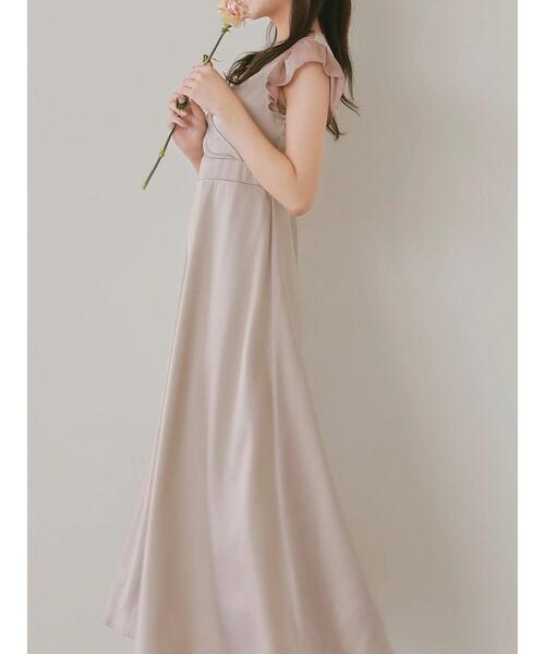 HALUHIROINE（ハルヒロイン）の「カシュクールレイヤー風ワンピース（ドレス・レディース・グレイッシュベージュ/ブラック・FREE）」の9枚目の写真