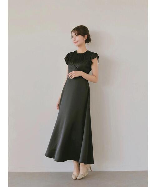 HALUHIROINE（ハルヒロイン）の「カシュクールレイヤー風ワンピース（ドレス・レディース・グレイッシュベージュ/ブラック・FREE）」の15枚目の写真