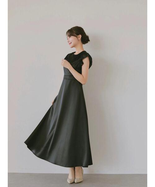 HALUHIROINE（ハルヒロイン）の「カシュクールレイヤー風ワンピース（ドレス・レディース・グレイッシュベージュ/ブラック・FREE）」の17枚目の写真