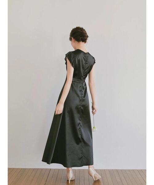 HALUHIROINE（ハルヒロイン）の「カシュクールレイヤー風ワンピース（ドレス・レディース・グレイッシュベージュ/ブラック・FREE）」の18枚目の写真