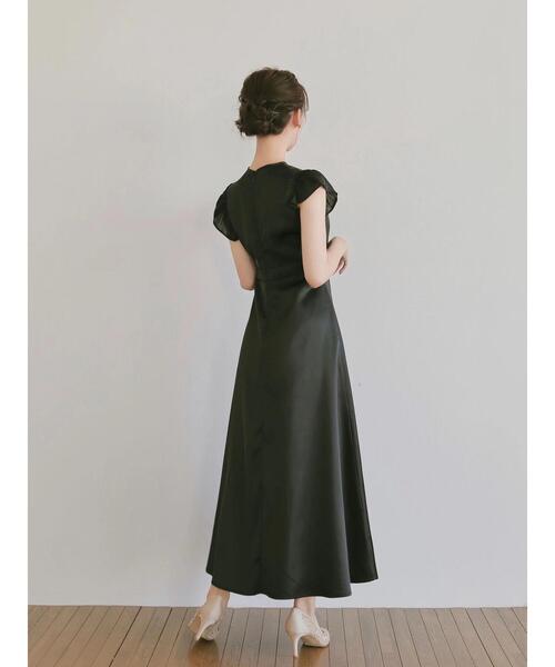 HALUHIROINE（ハルヒロイン）の「カシュクールレイヤー風ワンピース（ドレス・レディース・グレイッシュベージュ/ブラック・FREE）」の19枚目の写真