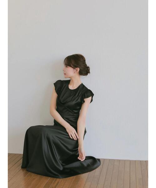 HALUHIROINE（ハルヒロイン）の「カシュクールレイヤー風ワンピース（ドレス・レディース・グレイッシュベージュ/ブラック・FREE）」の20枚目の写真