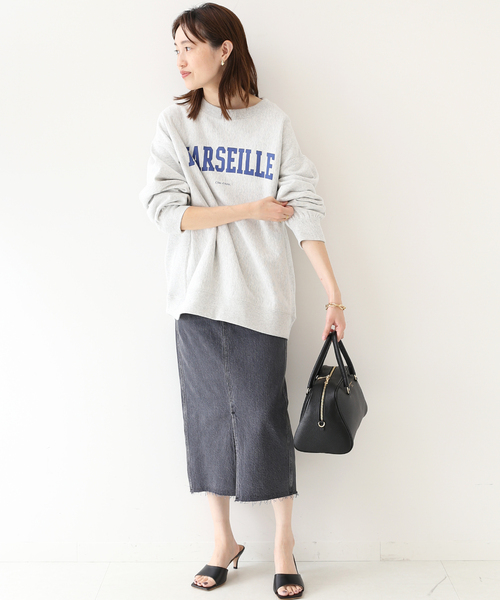 SLOBE IENA（スローブイエナ）の「LE DENIM リーンスリットファイブポケットスカート◆（デニムスカート・レディース・ホワイト/グレー系その他・36/38）」の4枚目の写真