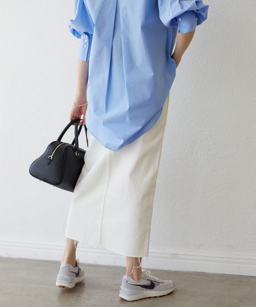 SLOBE IENA（スローブイエナ）の「LE DENIM リーンスリットファイブポケットスカート◆（デニムスカート・レディース・ホワイト/グレー系その他・36/38）」の17枚目の写真