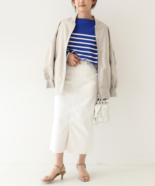 SLOBE IENA（スローブイエナ）の「LE DENIM リーンスリットファイブポケットスカート◆（デニムスカート・レディース・ホワイト/グレー系その他・36/38）」の22枚目の写真