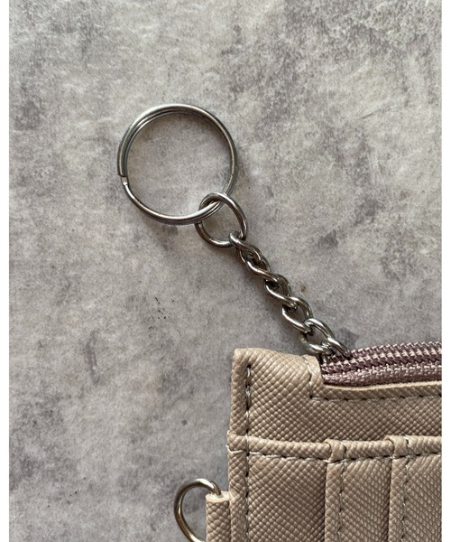 She's Closet（シーズクローゼット）の「フェイクレザーキーリング付き薄型カードケース/パスケースミニ財布（カードケース・レディース・ライトブルー/ブラック/ネイビー/ピンク/グレイッシュベージュ/ブルーグレー/ピンクベージュ・FREE）」の18枚目の写真