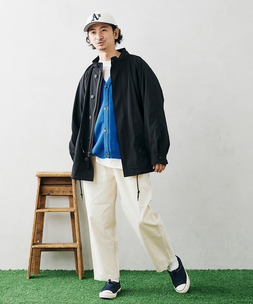 JOURNAL STANDARD relume（ジャーナルスタンダード　レリューム）の「CALIFORNIA フーデッド ショートモッズコートブルゾン（ブルゾン・メンズ・ブラック/カーキ/ナチュラル・MEDIUM/LARGE）」の6枚目の写真