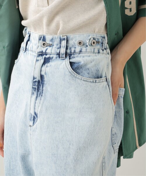 DOUBLE NAME（ダブルネーム）の「ウエスト釦配色ステッチボーイズパンツ（デニムパンツ・レディース・キナリ/ブラック/ワンウォッシュ/サックスブルー・FREE）」の22枚目の写真
