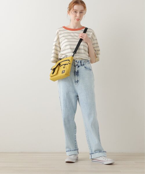 DOUBLE NAME（ダブルネーム）の「ウエスト釦配色ステッチボーイズパンツ（デニムパンツ・レディース・キナリ/ブラック/ワンウォッシュ/サックスブルー・FREE）」の21枚目の写真