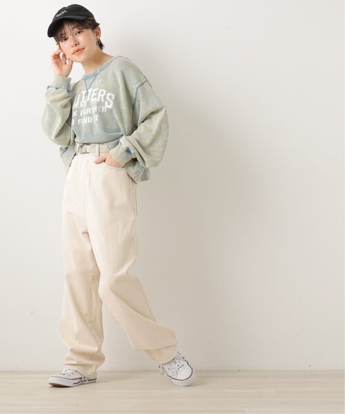 DOUBLE NAME（ダブルネーム）の「ウエスト釦配色ステッチボーイズパンツ（デニムパンツ・レディース・キナリ/ブラック/ワンウォッシュ/サックスブルー・FREE）」の18枚目の写真