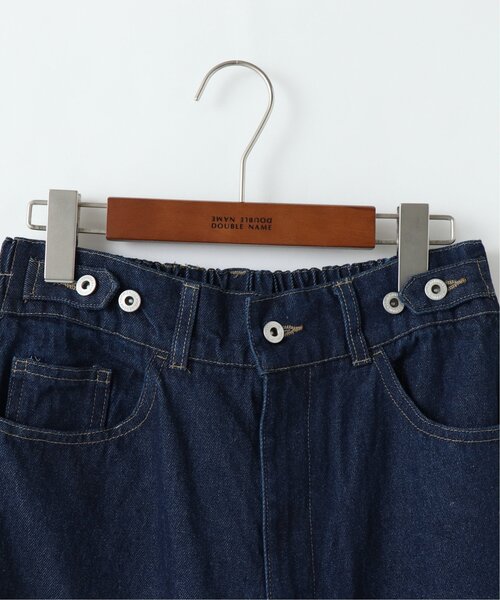 DOUBLE NAME（ダブルネーム）の「ウエスト釦配色ステッチボーイズパンツ（デニムパンツ・レディース・キナリ/ブラック/ワンウォッシュ/サックスブルー・FREE）」の11枚目の写真