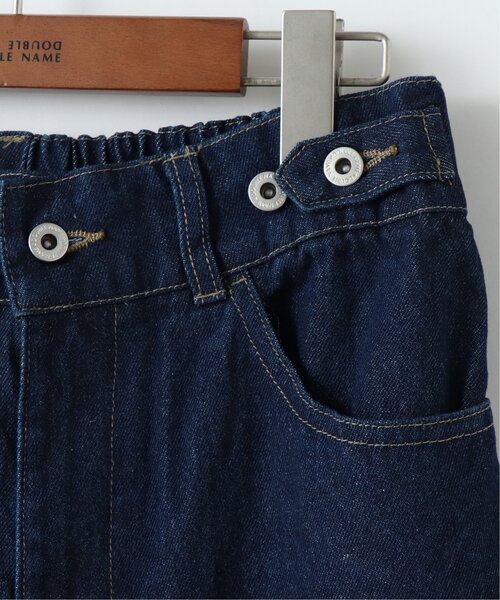 DOUBLE NAME（ダブルネーム）の「ウエスト釦配色ステッチボーイズパンツ（デニムパンツ・レディース・キナリ/ブラック/ワンウォッシュ/サックスブルー・FREE）」の10枚目の写真