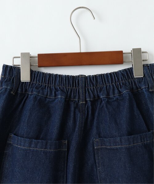 DOUBLE NAME（ダブルネーム）の「ウエスト釦配色ステッチボーイズパンツ（デニムパンツ・レディース・キナリ/ブラック/ワンウォッシュ/サックスブルー・FREE）」の7枚目の写真