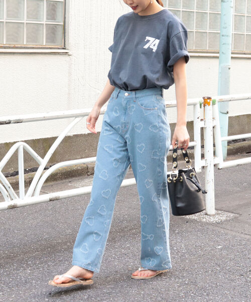 fredy repit（フレディレピ）の「ジャガードデニムセミワイドパンツ（デニムパンツ・レディース・ブルー系その他3/ブルー系その他4・38/36）」の10枚目の写真