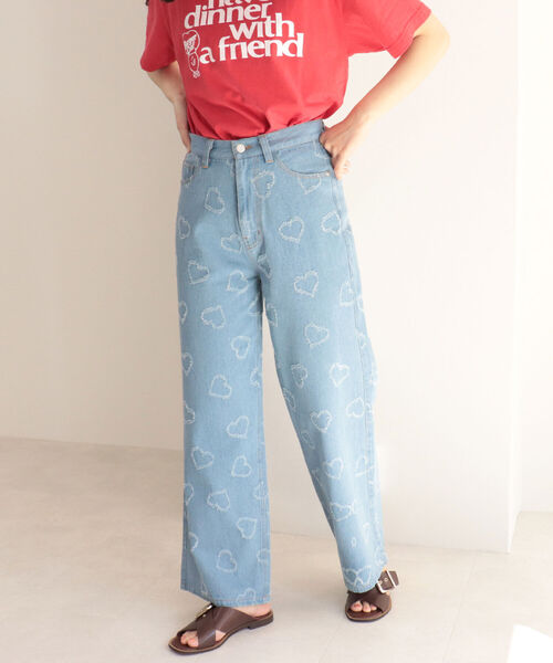 fredy repit（フレディレピ）の「ジャガードデニムセミワイドパンツ（デニムパンツ・レディース・ブルー系その他3/ブルー系その他4・38/36）」の8枚目の写真