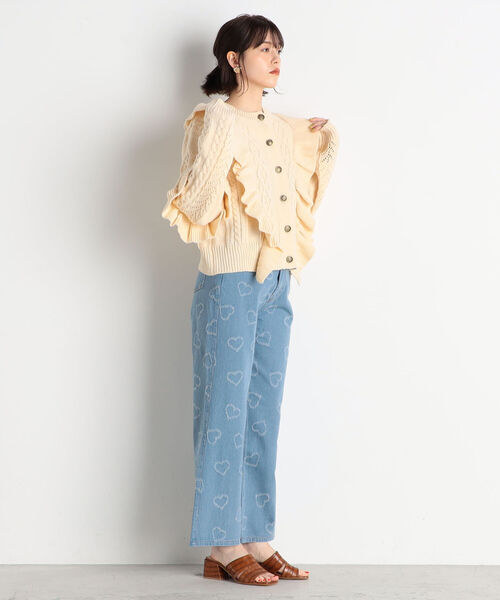 fredy repit（フレディレピ）の「ジャガードデニムセミワイドパンツ（デニムパンツ・レディース・ブルー系その他3/ブルー系その他4・38/36）」の16枚目の写真