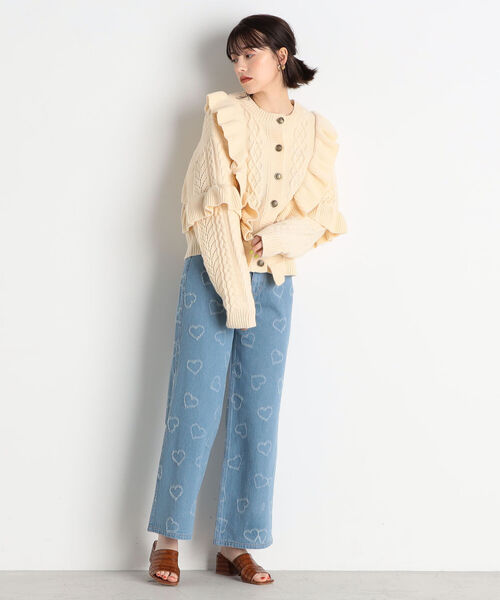 fredy repit（フレディレピ）の「ジャガードデニムセミワイドパンツ（デニムパンツ・レディース・ブルー系その他3/ブルー系その他4・38/36）」の5枚目の写真