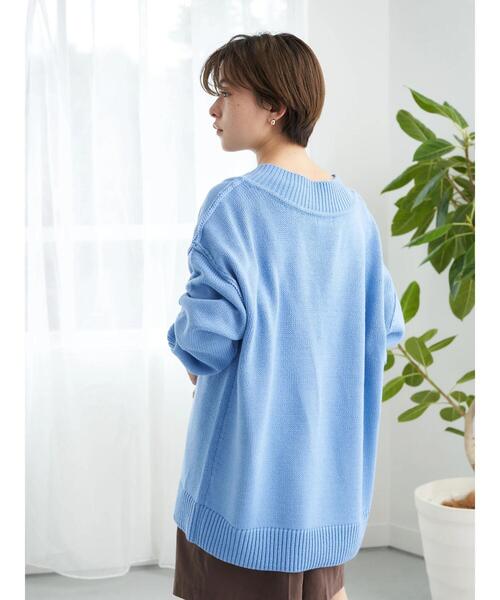 earth music&ecology(アースミュージックアンドエコロジー)の「ルーズVネックニットプルオーバー*(ニット/セーター・レディース・ピンク/ライトベージュ/ライトブルー・FREE)」の15枚目の写真