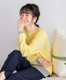 【新色追加・洗える】配色スリットニット