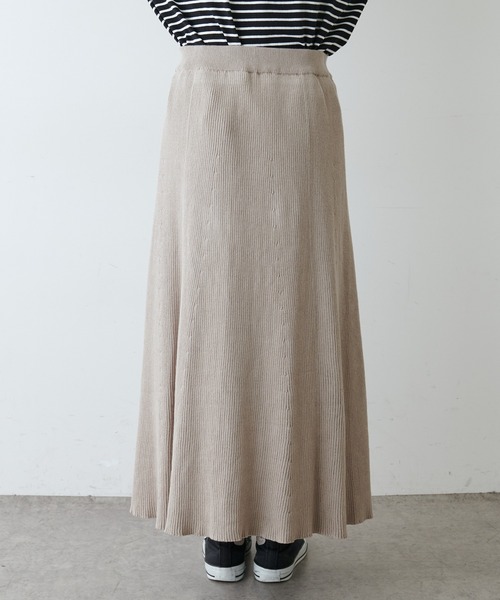 PUAL CE CIN（ピュアルセシン）の「リブロングスカート（スカート・レディース・ブラック/ベージュ/アイボリー・FREE）」の13枚目の写真