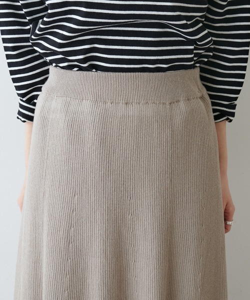 PUAL CE CIN（ピュアルセシン）の「リブロングスカート（スカート・レディース・ブラック/ベージュ/アイボリー・FREE）」の11枚目の写真