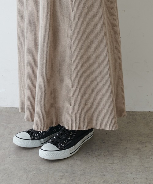 PUAL CE CIN（ピュアルセシン）の「リブロングスカート（スカート・レディース・ブラック/ベージュ/アイボリー・FREE）」の14枚目の写真