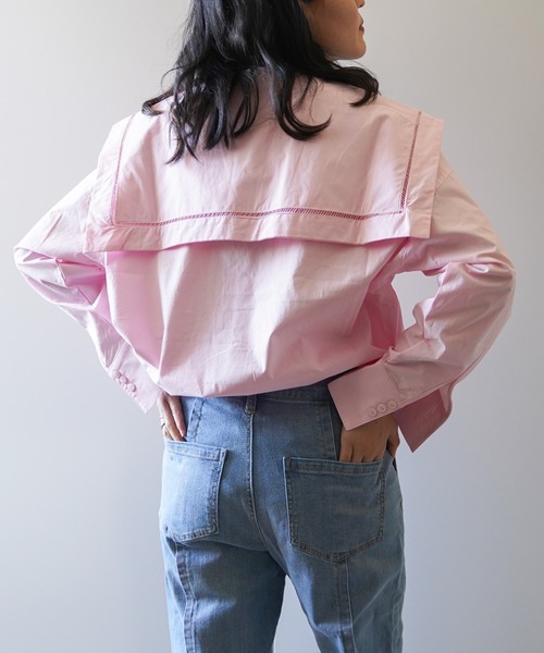 VENCEEXCHANGE（ヴァンスエクスチェンジ）の「ビッグカラーブラウス　　　セーラーカラー/シャツ/（シャツ/ブラウス・レディース・オフホワイト/ブラック/ブルー/ピンク・FREE）」の14枚目の写真