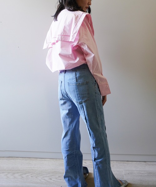 VENCEEXCHANGE（ヴァンスエクスチェンジ）の「ビッグカラーブラウス　　　セーラーカラー/シャツ/（シャツ/ブラウス・レディース・オフホワイト/ブラック/ブルー/ピンク・FREE）」の10枚目の写真