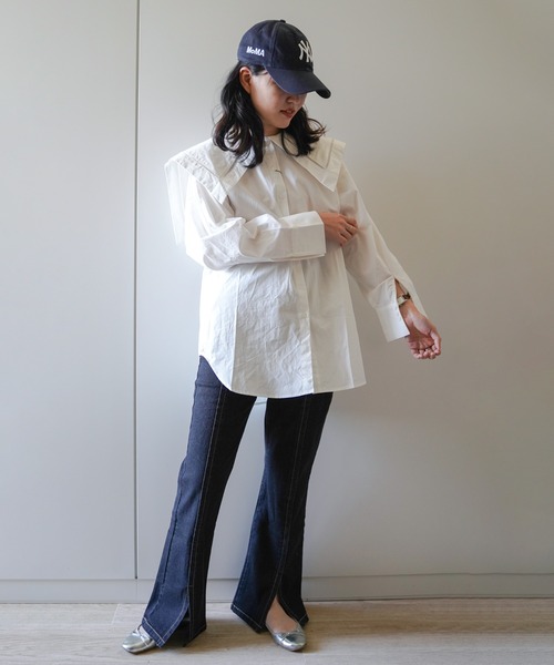 VENCEEXCHANGE（ヴァンスエクスチェンジ）の「ビッグカラーブラウス　　　セーラーカラー/シャツ/（シャツ/ブラウス・レディース・オフホワイト/ブラック/ブルー/ピンク・FREE）」の15枚目の写真